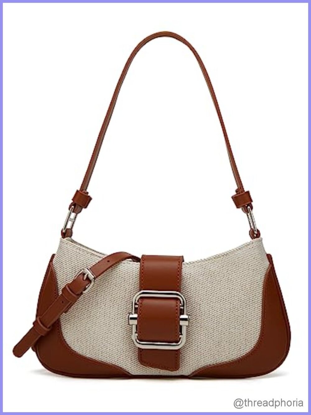 PU Leather Hobo Crossbody Bag Detachable Strap Women Handbag Everyday Purse